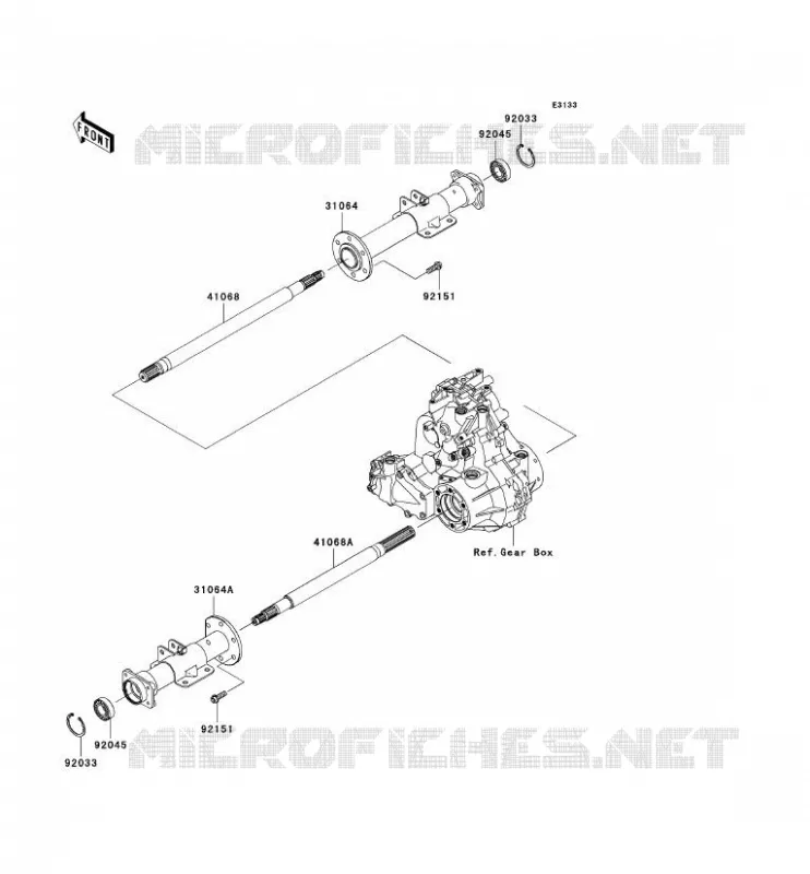 REAR AXLE Kawasaki SSV 400 2006 MULE 610 4X4  KAF400A6F