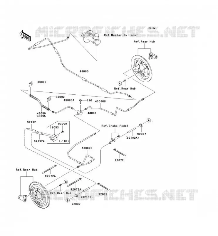 REAR BRAKE PIPE Kawasaki SSV 400 2006 MULE 610 4X4  KAF400A6F