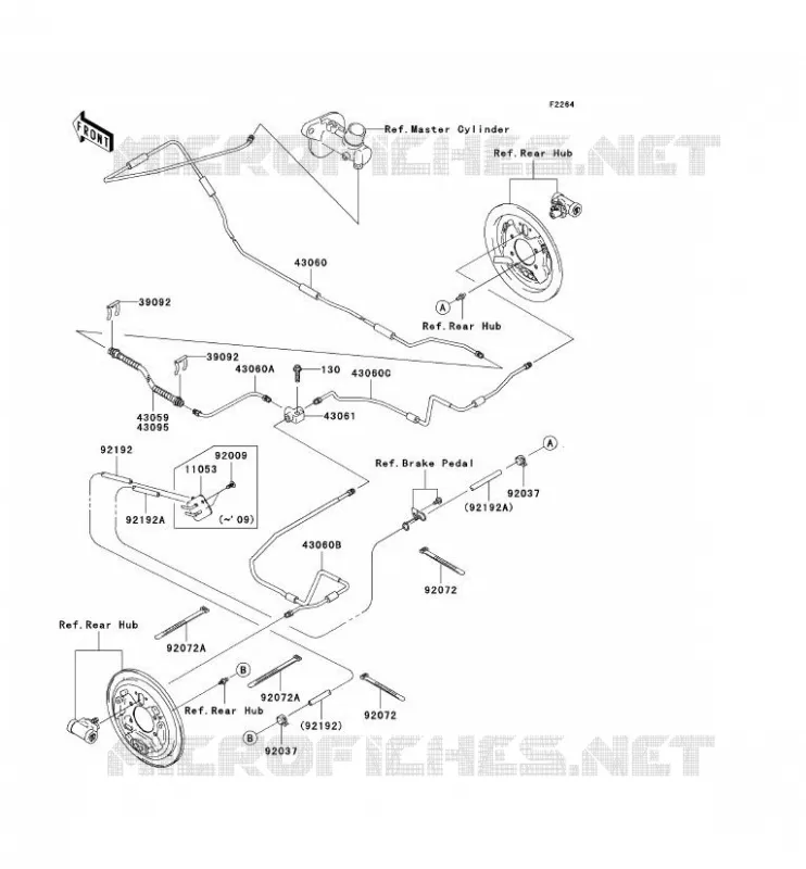 REAR BRAKE PIPE Kawasaki SSV 400 2007 MULE 610 4X4  KAF400A7F