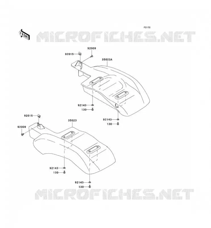 REAR FENDER Kawasaki SSV 400 2007 MULE 610 4X4  KAF400A7F