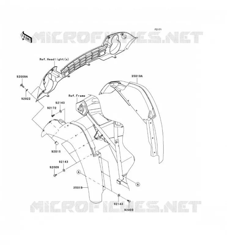 FRONT FENDER Kawasaki SSV 400 2008 MULE 610 4X4  KAF400A8F