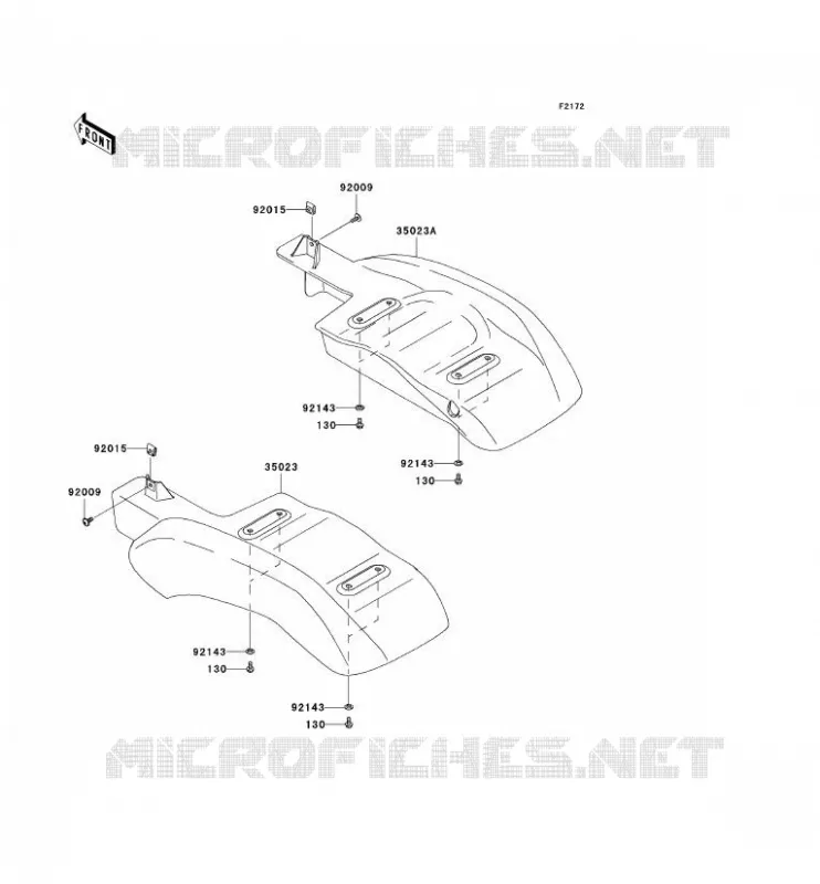 REAR FENDER Kawasaki SSV 400 2008 MULE 610 4X4  KAF400A8F