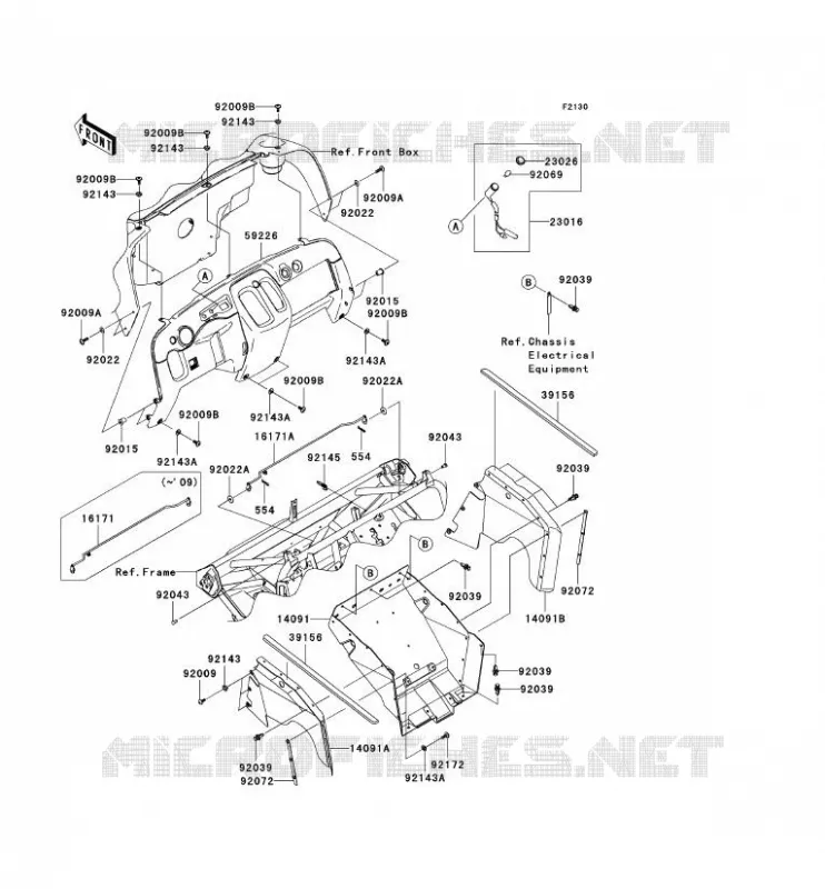 FRAME PARTS(AVANT) Kawasaki SSV 400 2009 MULE 610 4X4  KAF400A9F