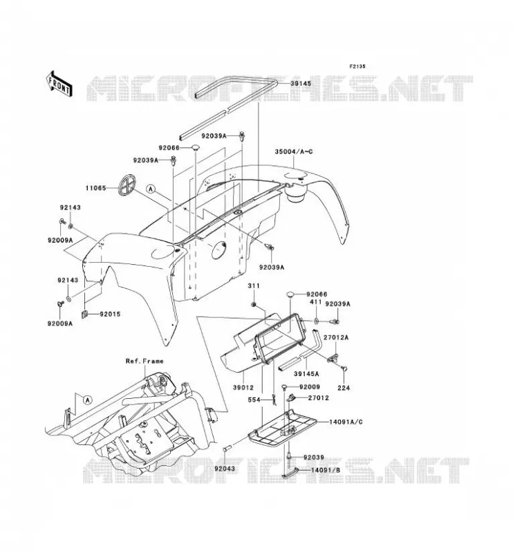 FRONT BOX Kawasaki SSV 400 2009 MULE 610 4X4  KAF400A9F