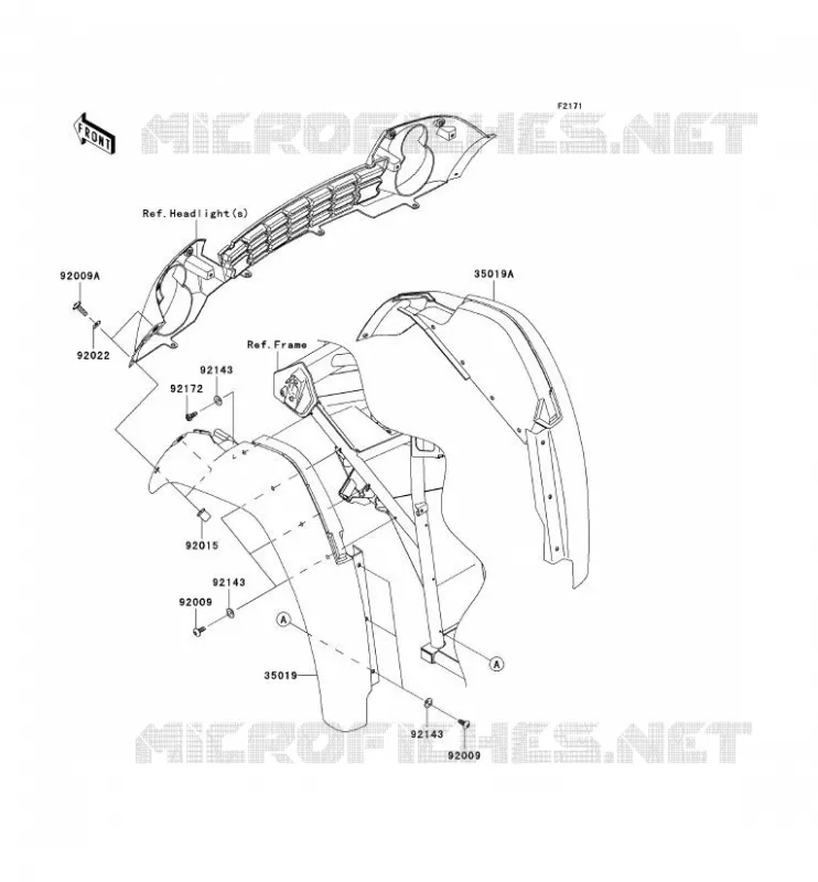 FRONT FENDER Kawasaki SSV 400 2009 MULE 610 4X4  KAF400A9F