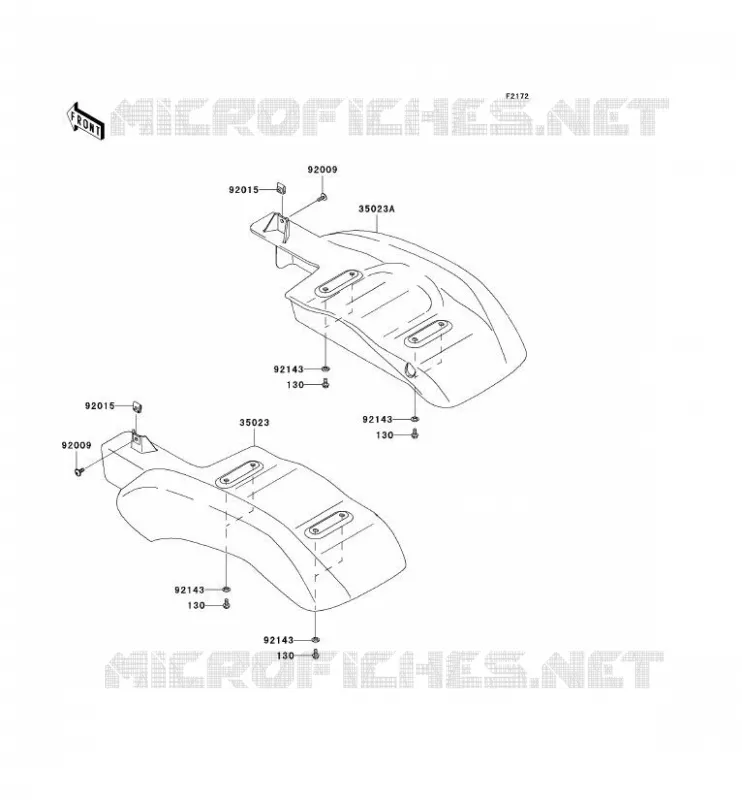 REAR FENDER Kawasaki SSV 400 2010 MULE 610 4X4  KAF400AAF