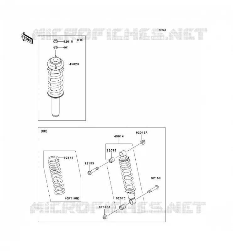 SUSPENSION - SHOCK ABSORBER Kawasaki SSV 400 2010 MULE 610 4X4  KAF400AAF