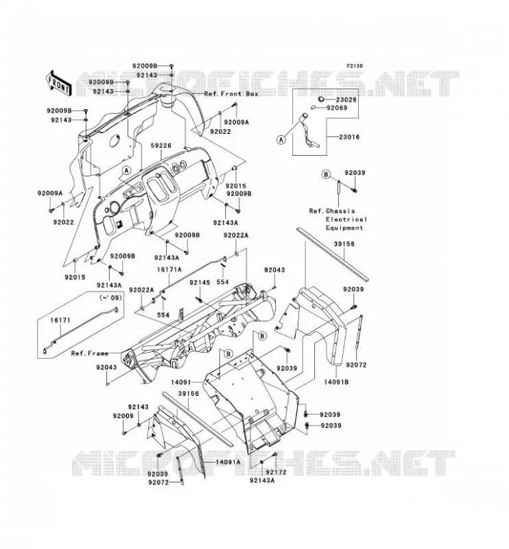 FRAME PARTS(AVANT) Kawasaki SSV 400 2010 MULE 610 4X4  KAF400AAF