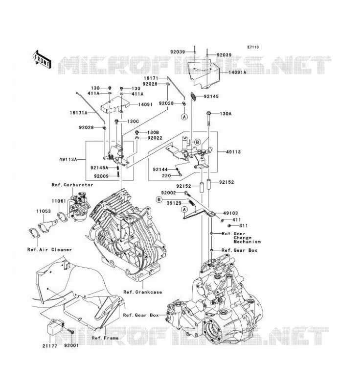 CONTROL Kawasaki SSV 400 2010 MULE 610 4X4  KAF400AAF