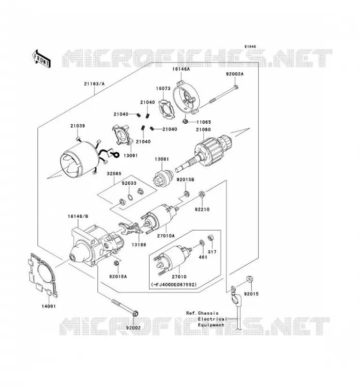 STARTER MOTOR Kawasaki SSV 400 2010 MULE 610 4X4  KAF400AAF