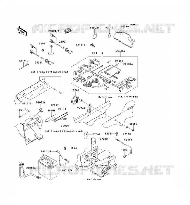 CHASSIS ELECTRICAL EQUIPMENT Kawasaki SSV 400 2011 MULE 610 4X4  KAF400ABF