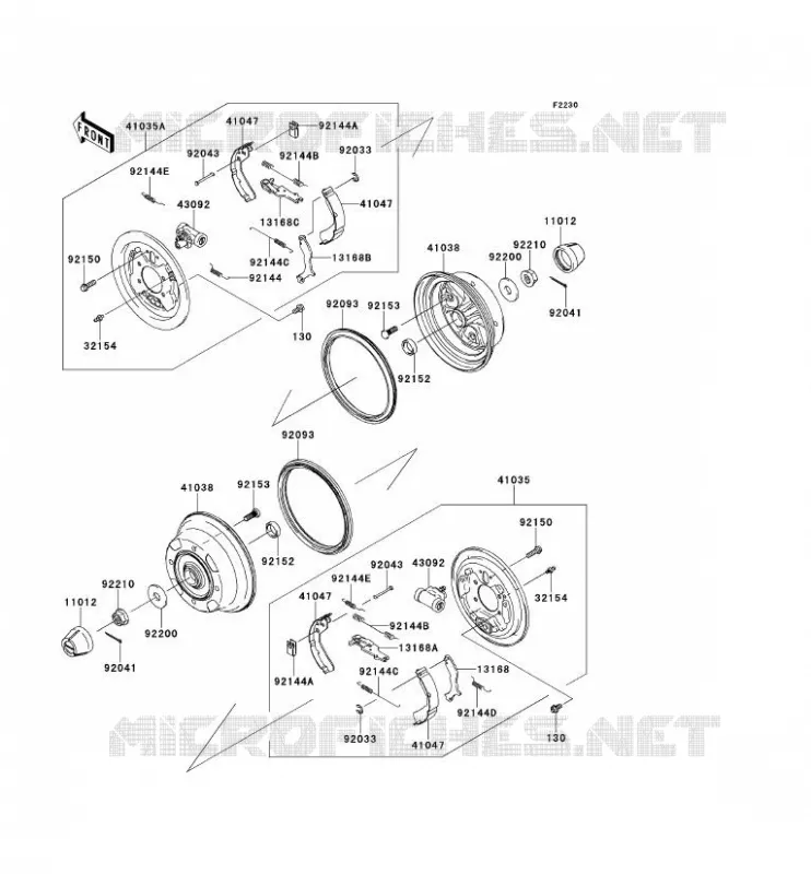 FRONT HUB Kawasaki SSV 400 2011 MULE 610 4X4  KAF400ABF