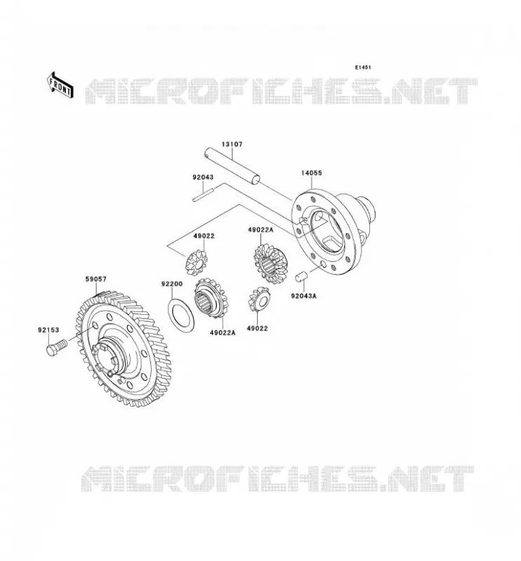 DIFFERENTIAL Kawasaki SSV 400 2012 MULE 610 4X4  KAF400ACF