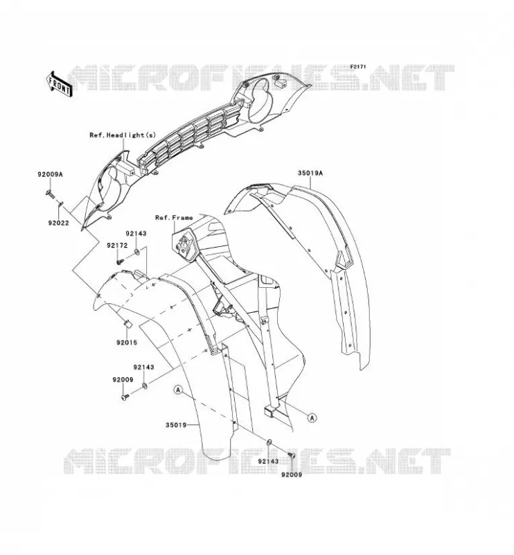 FRONT FENDER Kawasaki SSV 400 2013 MULE 610 4X4  KAF400ADF