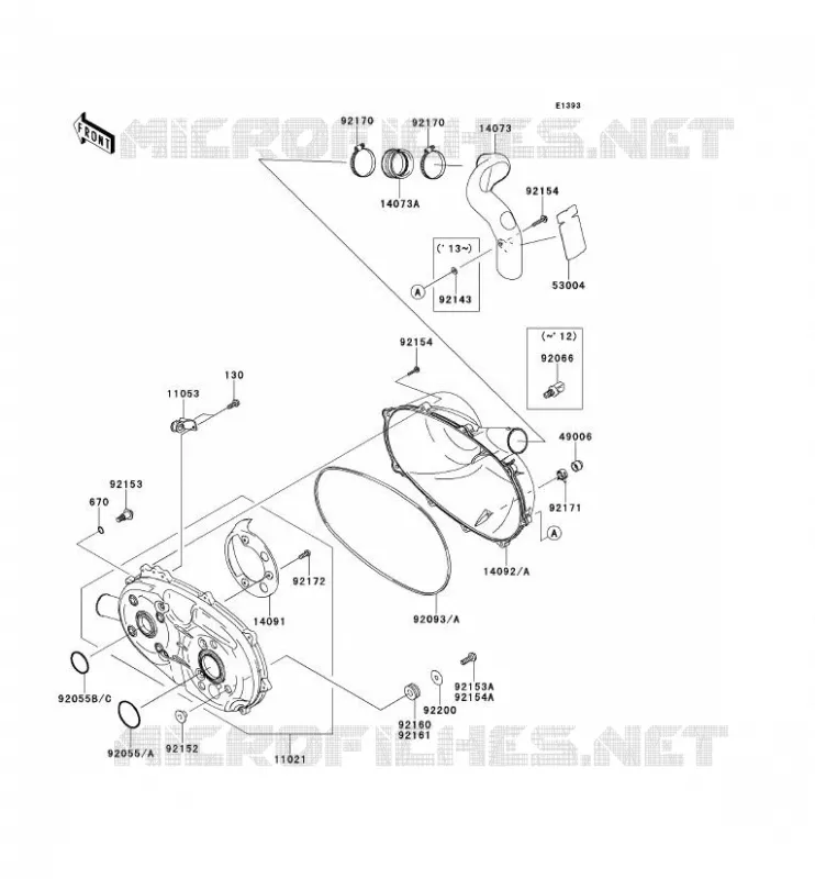 CONVERTER COVER Kawasaki SSV 400 2014 MULE 610 4X4  KAF400AEF