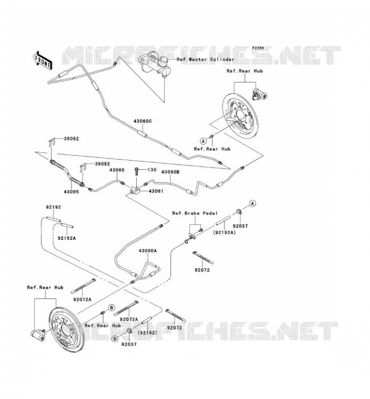 REAR BRAKE PIPE Kawasaki SSV 400 2014 MULE 610 4X4  KAF400AEF