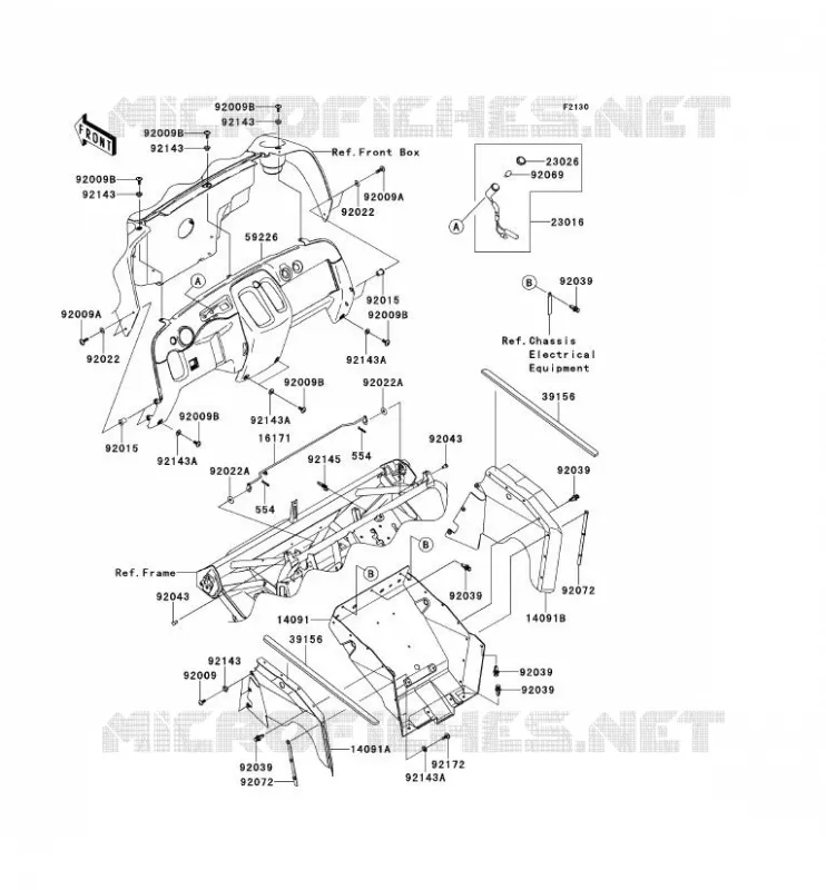 FRAME PARTS(AVANT) Kawasaki SSV 400 2014 MULE 610 4X4  KAF400AEF