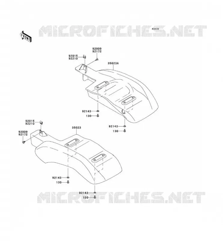 REAR FENDER Kawasaki SSV 400 2014 MULE 610 4X4  KAF400AEF