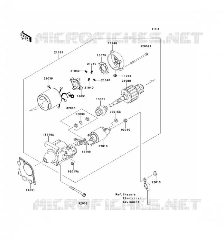 STARTER MOTOR Kawasaki SSV 400 2015 MULE 610 4X4  KAF400AFF