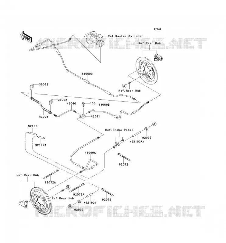 REAR BRAKE PIPE Kawasaki SSV 400 2015 MULE 610 4X4  KAF400AFF