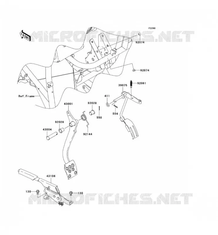 BRAKE PEDAL Kawasaki SSV 400 2005 MULE 600  KAF400-B1