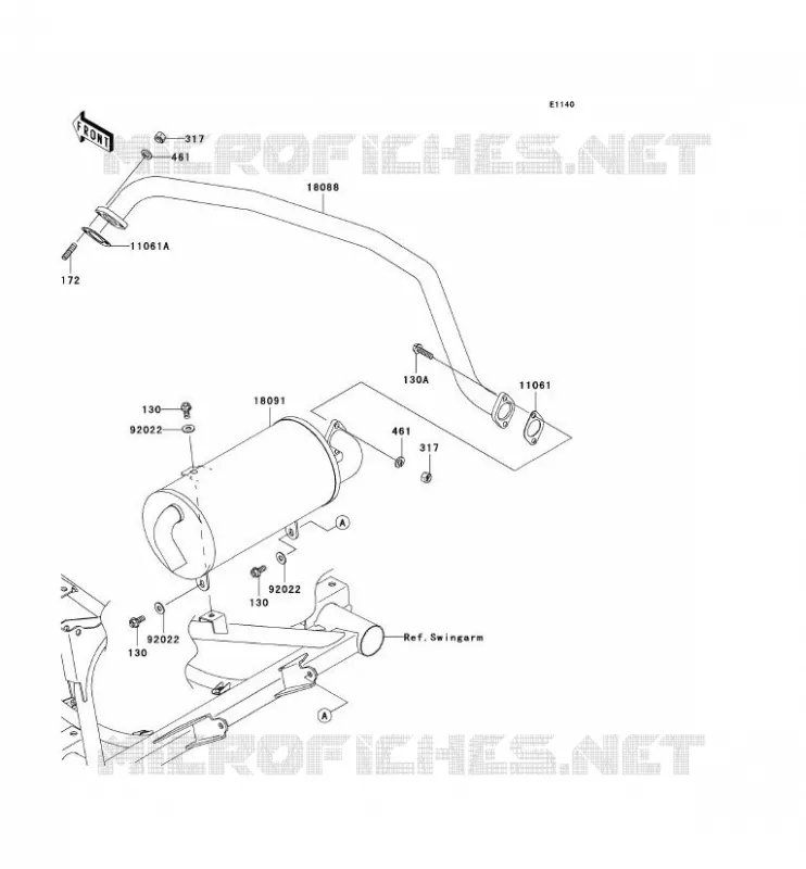 EXHAUST Kawasaki SSV 400 2005 MULE 600  KAF400-B1