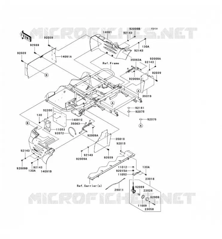 FRAME PARTS(ARRI&Egrave;RE) Kawasaki SSV 400 2005 MULE 600  KAF400-B1