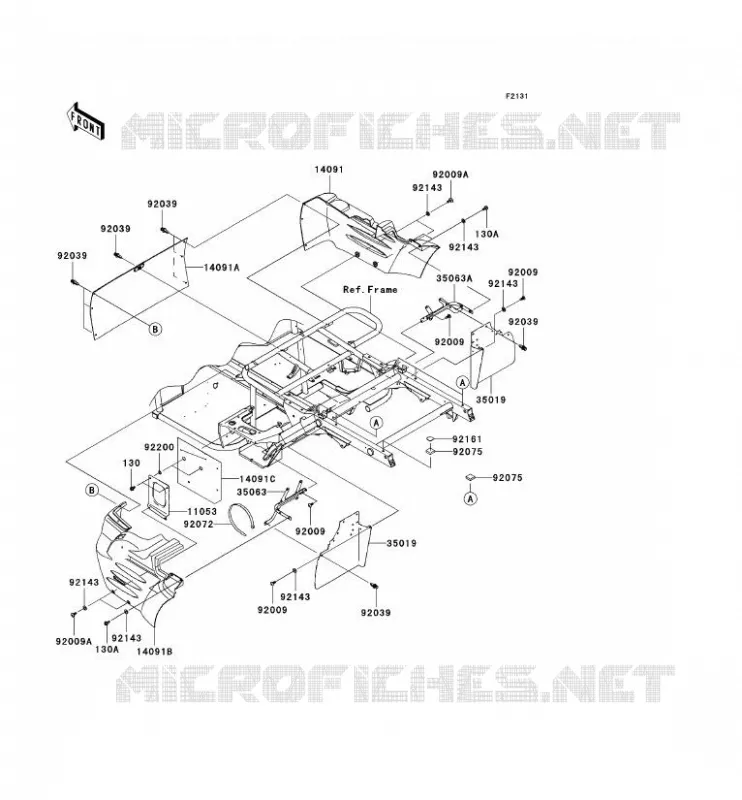 FRAME PARTS(ARRI&Egrave;RE) Kawasaki SSV 400 2005 MULE 600  KAF400-B1