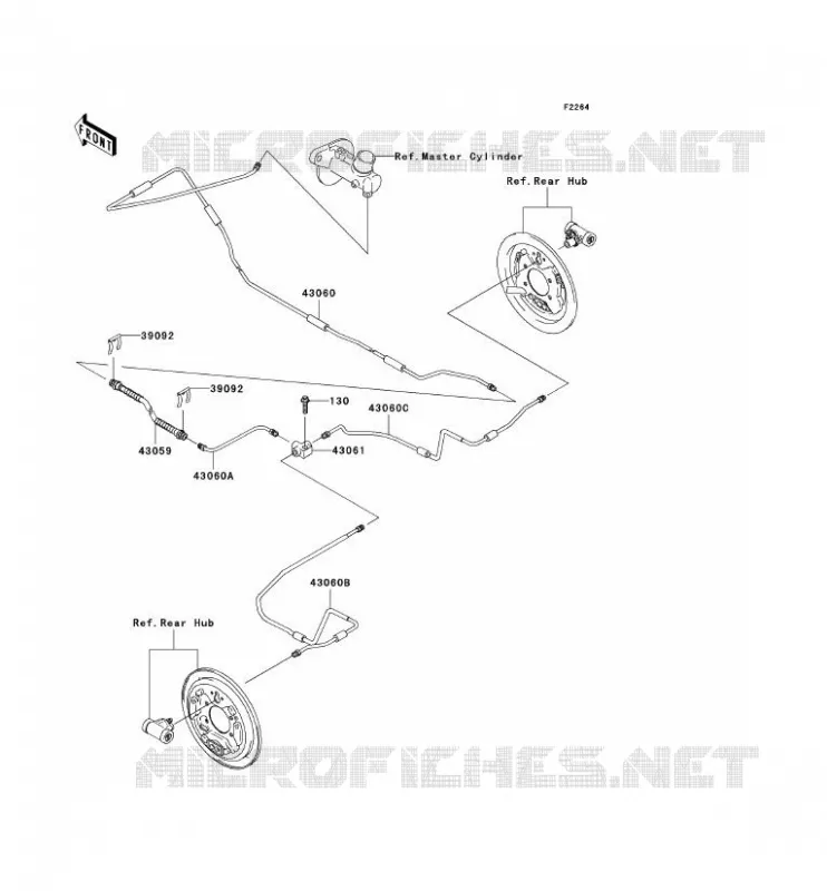 REAR BRAKE PIPE Kawasaki SSV 400 2005 MULE 600  KAF400-B1