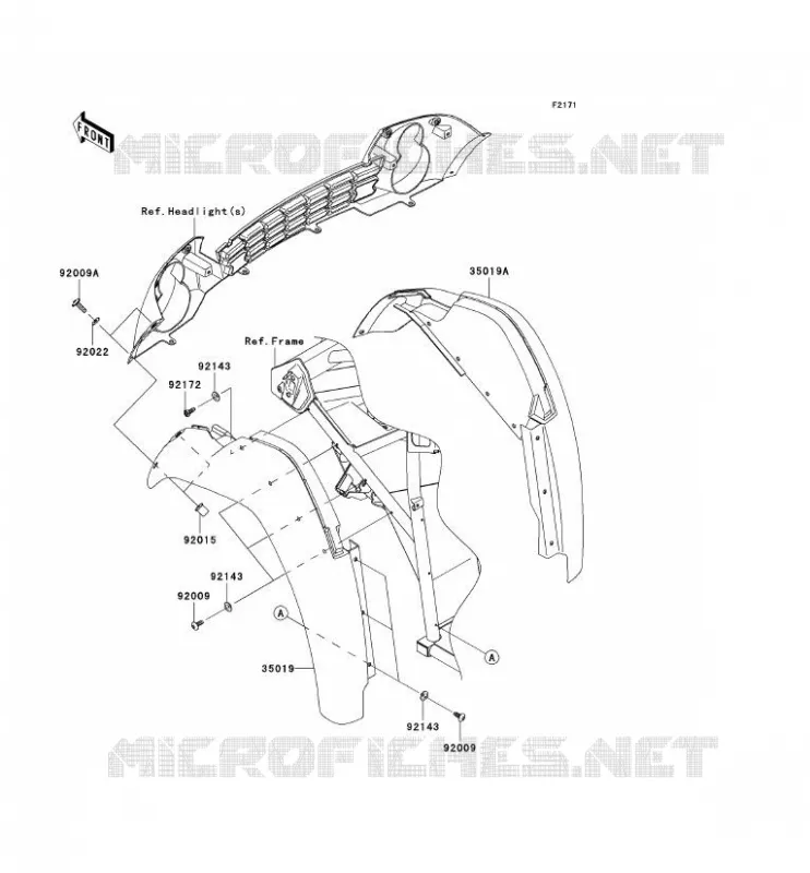 FRONT FENDER Kawasaki SSV 400 2006 MULE 600  KAF400B6F