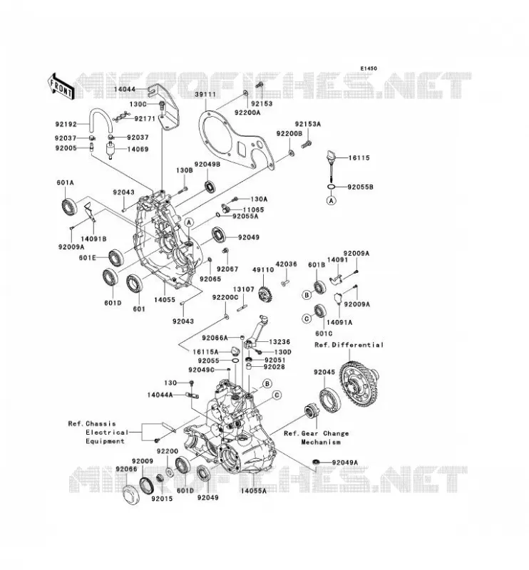 DRIVE SHAFT - FINAL GEAR Kawasaki SSV 400 2007 MULE 600  KAF400B7F