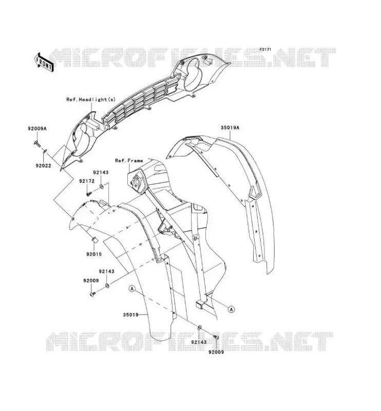FRONT FENDER Kawasaki SSV 400 2007 MULE 600  KAF400B7F