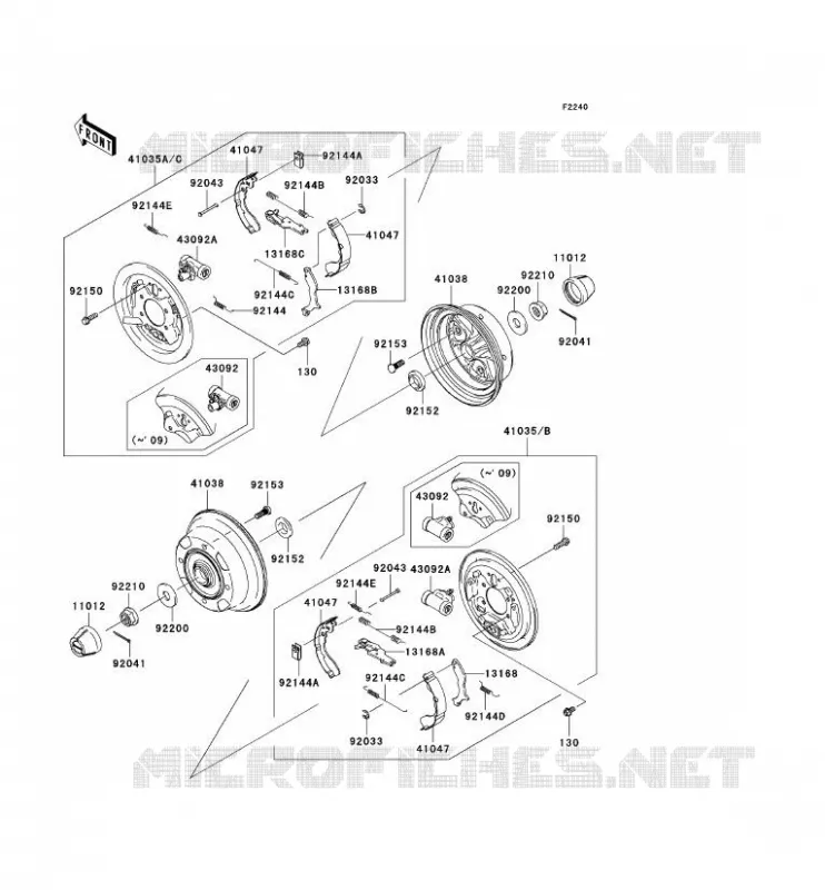 REAR HUB - BRAKE Kawasaki SSV 400 2007 MULE 600  KAF400B7F