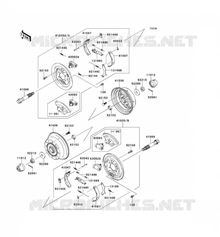 FRONT HUB Kawasaki SSV 400 2008 MULE 600  KAF400B8F
