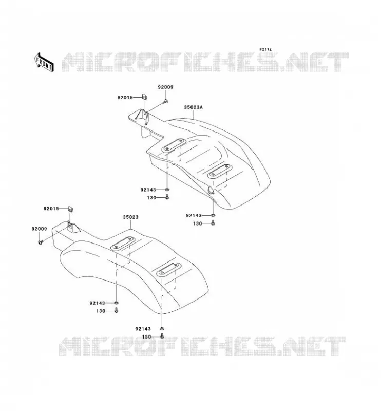 REAR FENDER Kawasaki SSV 400 2008 MULE 600  KAF400B8F