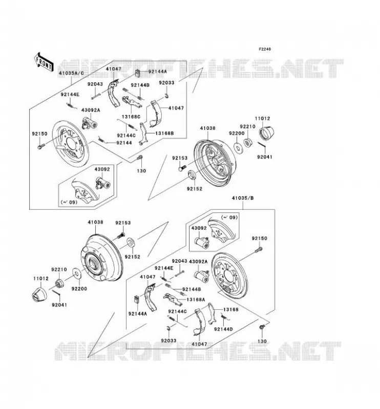 REAR HUB - BRAKE Kawasaki SSV 400 2008 MULE 600  KAF400B8F