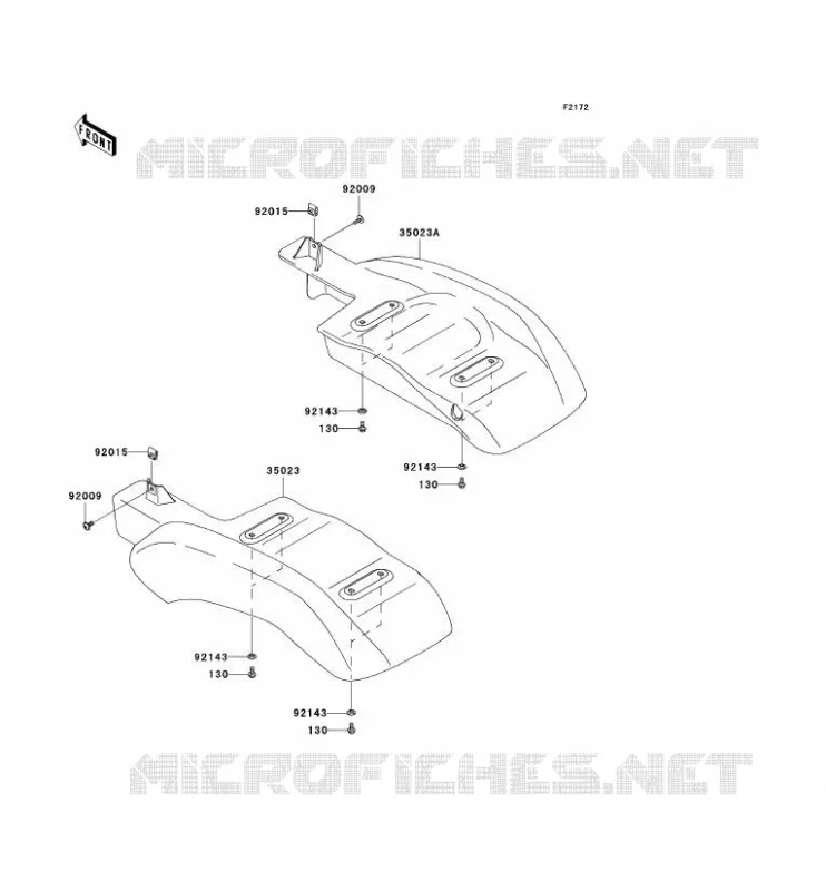 REAR FENDER Kawasaki SSV 400 2009 MULE 600  KAF400B9F