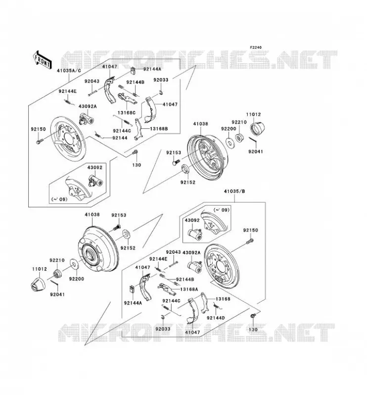 REAR HUB Kawasaki SSV 400 2009 MULE 600  KAF400B9F