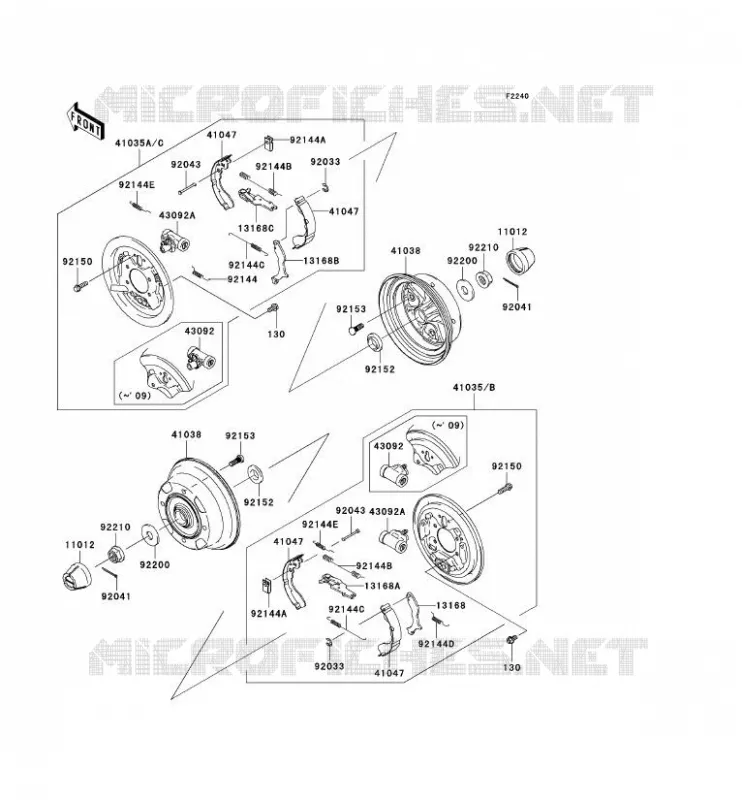 REAR HUB - BRAKE Kawasaki SSV 400 2009 MULE 600  KAF400B9F