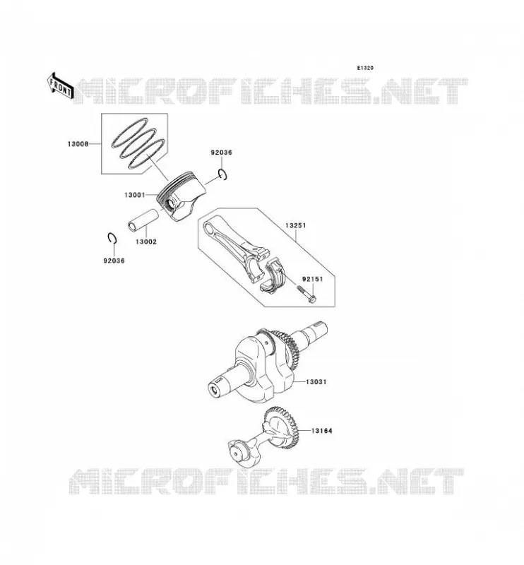 CRANKSHAFT - PISTON Kawasaki SSV 400 2010 MULE 600  KAF400BAF
