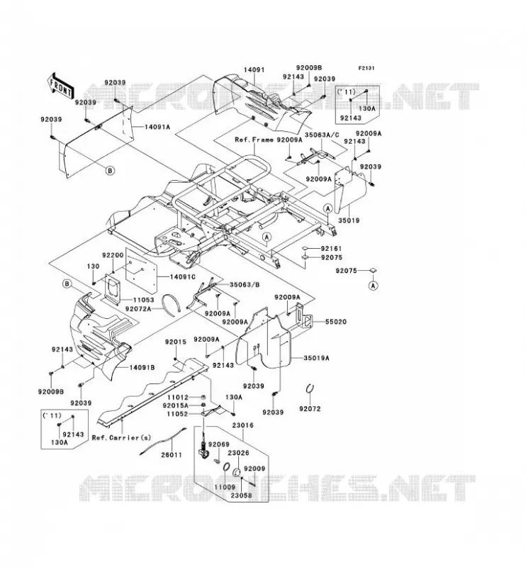 FRAME PARTS(ARRI&Egrave;RE) Kawasaki SSV 400 2011 MULE 600  KAF400BBF