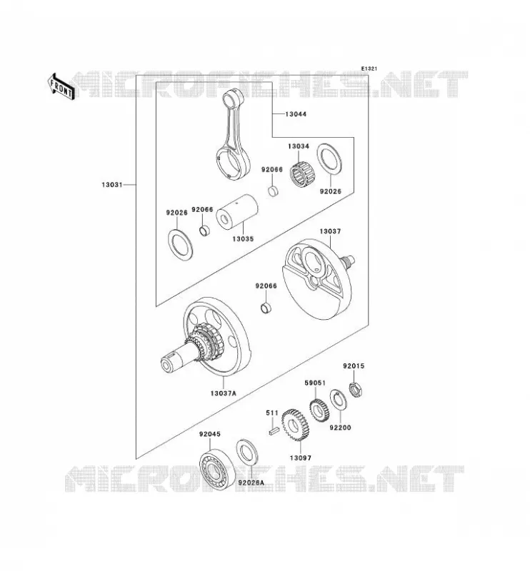 CRANKSHAFT Kawasaki SSV 400 2011 MULE 600  KAF400BBF