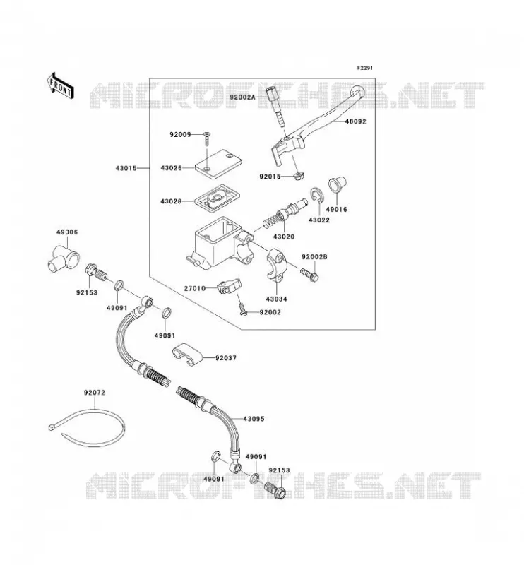 FRONT MASTER CYLINDER Kawasaki SSV 400 2011 MULE 600  KAF400BBF