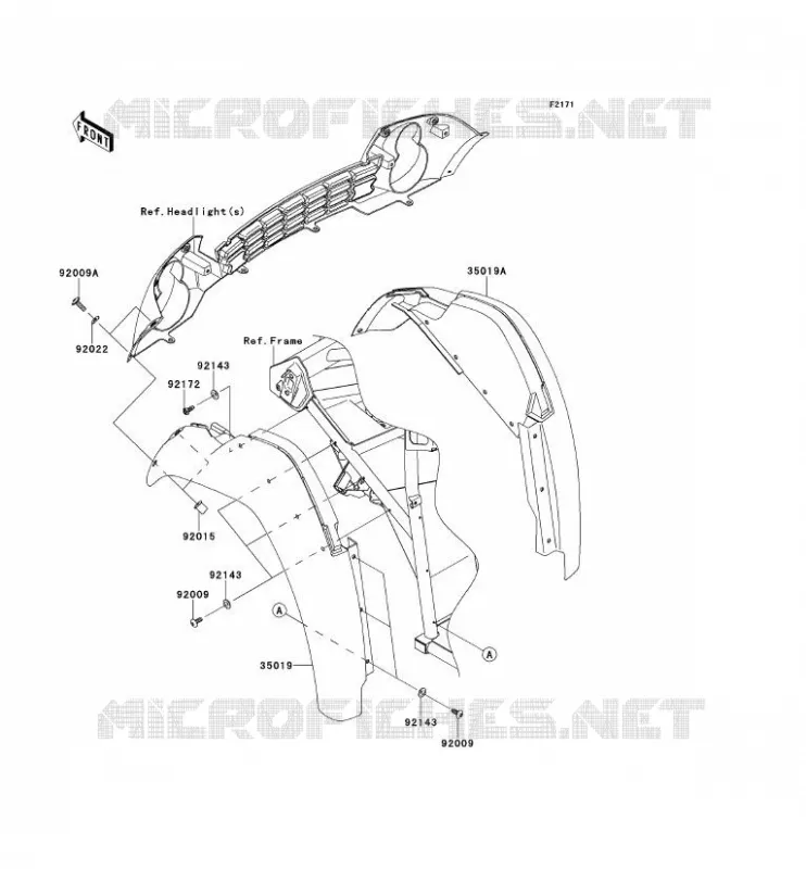 FRONT FENDER Kawasaki SSV 400 2012 MULE 600  KAF400BCF