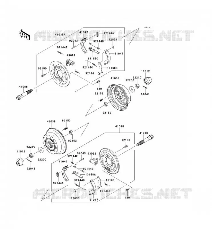 FRONT HUB Kawasaki SSV 400 2012 MULE 600  KAF400BCF