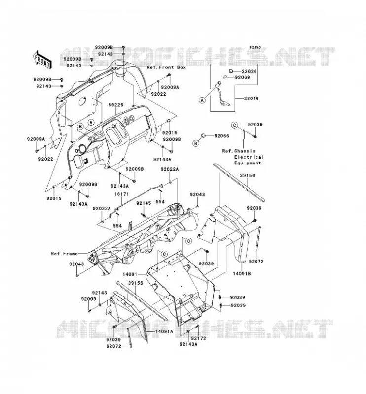 FRAME PARTS(AVANT) Kawasaki SSV 400 2012 MULE 600  KAF400BCF