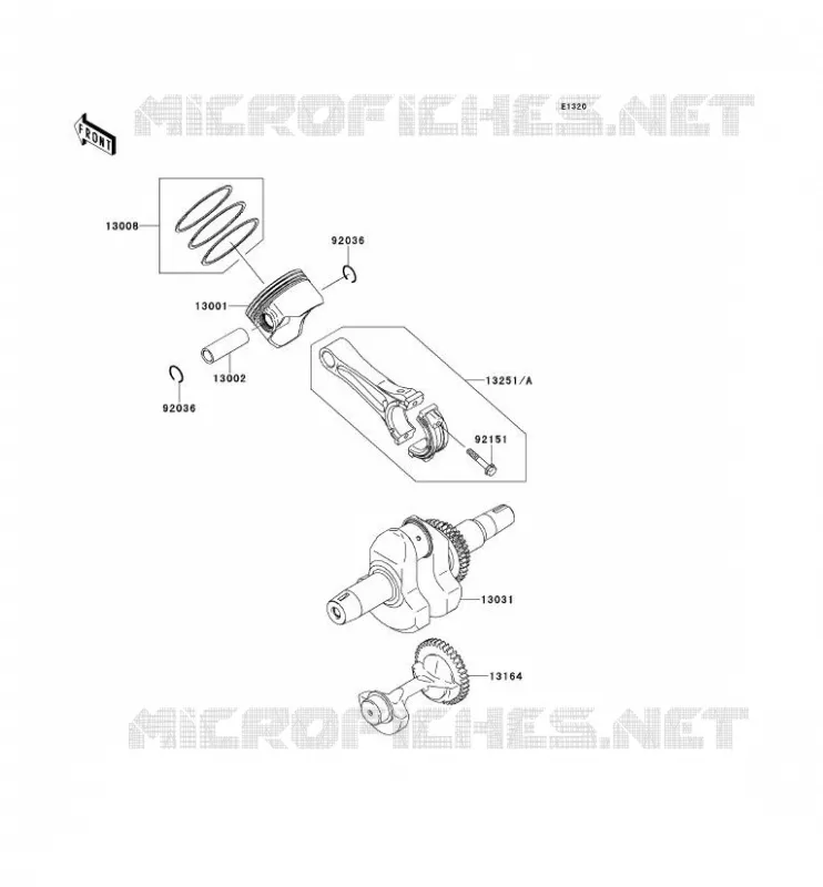 CRANKSHAFT - PISTON Kawasaki SSV 400 2013 MULE 600  KAF400BDF