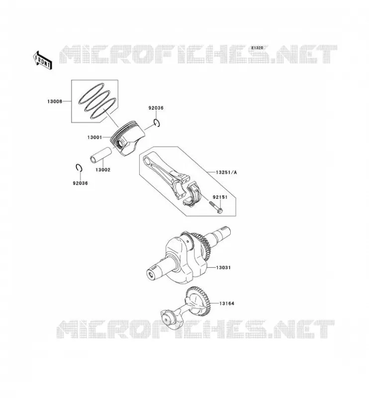 CRANKSHAFT - PISTON Kawasaki SSV 400 2013 MULE 600  KAF400BDF