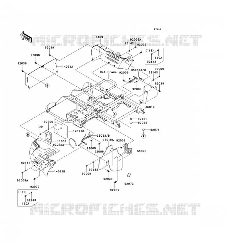 FRAME PARTS(ARRI&Egrave;RE) Kawasaki SSV 400 2013 MULE 600  KAF400BDF