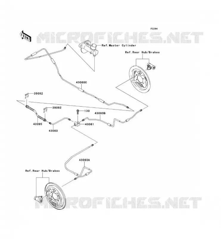 REAR BRAKE PIPE Kawasaki SSV 400 2013 MULE 600  KAF400BDF